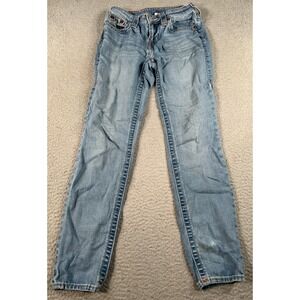 True Religion‎ World Tour Jeans Women's 25 Blue Denim Skinny Ankle Faded Western